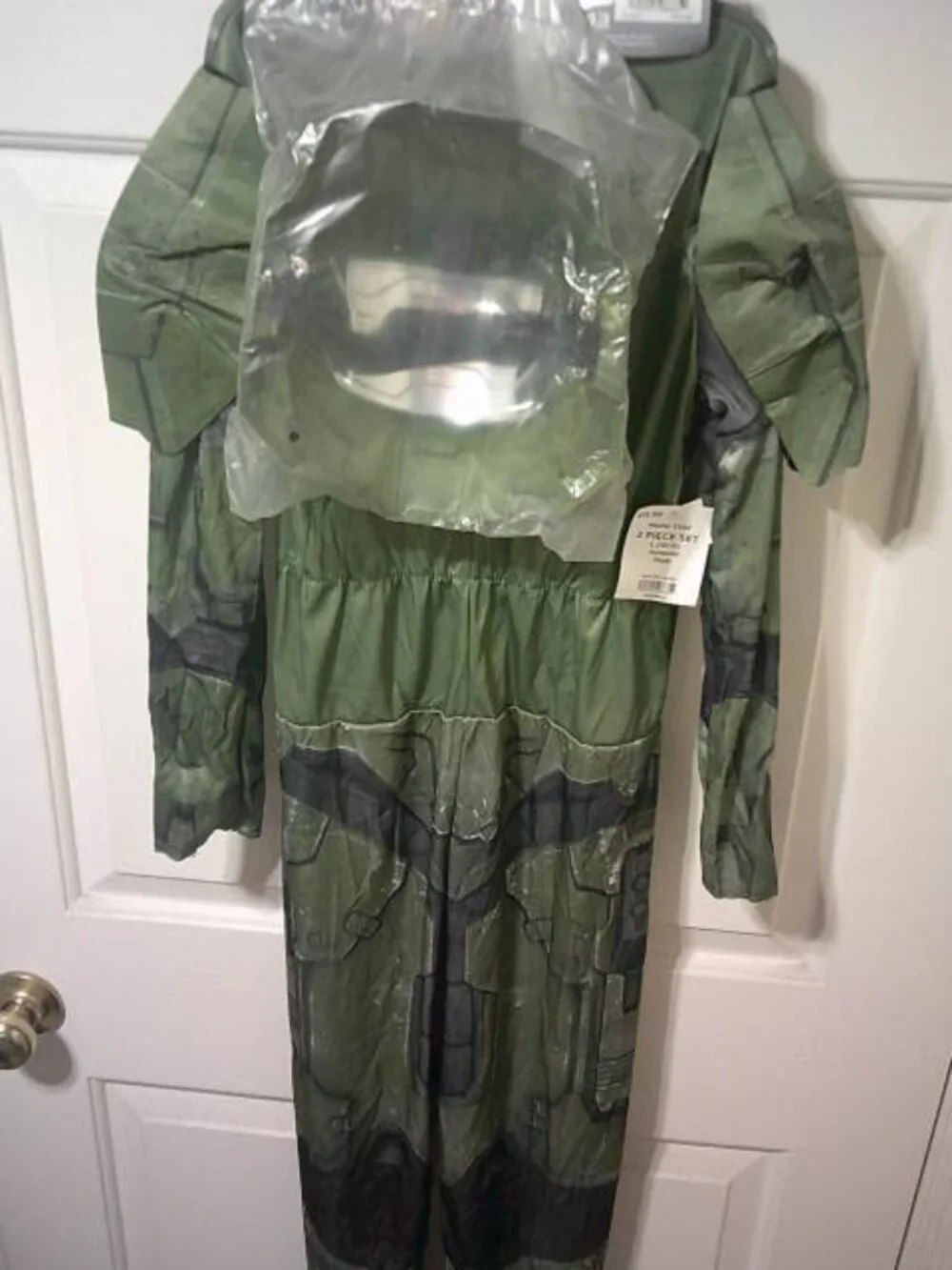 NEW DISGUISE BOYS SIZE L 10-12 HALO MASTER CHIEF HALLOWEEN COSTUME JUMPSUIT 👦